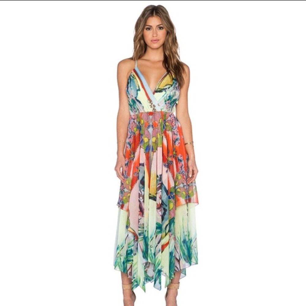 Alice + Olivia Orly Handkerchief Dress in Lola Lady print - Size 4